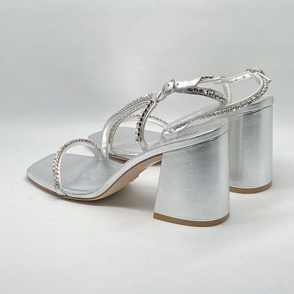 Stuart Weitzman Embellished Metallic Leather Sandals size 7 - Picture 9 of 12